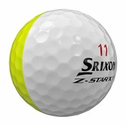 Srixon Z-Star XV Divide White/Yellow Golf Balls -Golf Balls Sales srixon z star xv divide white yellow golf balls ball angle itempicture