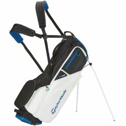 TaylorMade 2022 FlexTech Stand Bag -Golf Balls Sales taylormade 2022 flextech stand bag white black blue front itempicture