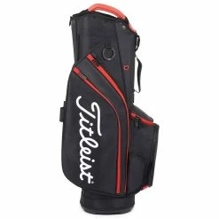 Titleist Cart 14 Cart Bag -Golf Balls Sales titleist 2022 cart 14 cart bag black black red side itempicture 1