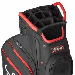 Titleist Cart 15 Cart Bag -Golf Balls Sales titleist 2022 cart 15 cart bag black black red top itempicture 1