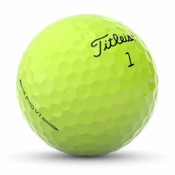 Titleist Pro V1 Yellow Custom Number Golf Balls 12 Titleist Pro V1 Yellow Custom Number Golf Balls -Golf Balls Sales titleist 2023 pro v1 yellow golf balls ball angle itempicture